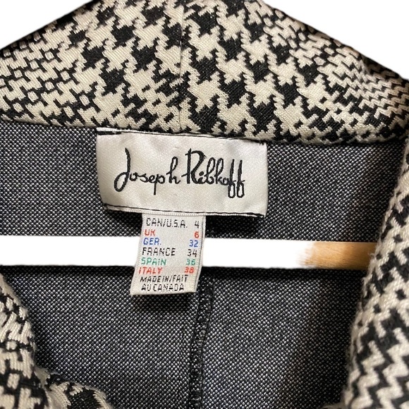 JOSEPH RIBKOFF | Houndstooth Cap Sleeve Sheath Dress Side Zipper - Picture 3 of 6